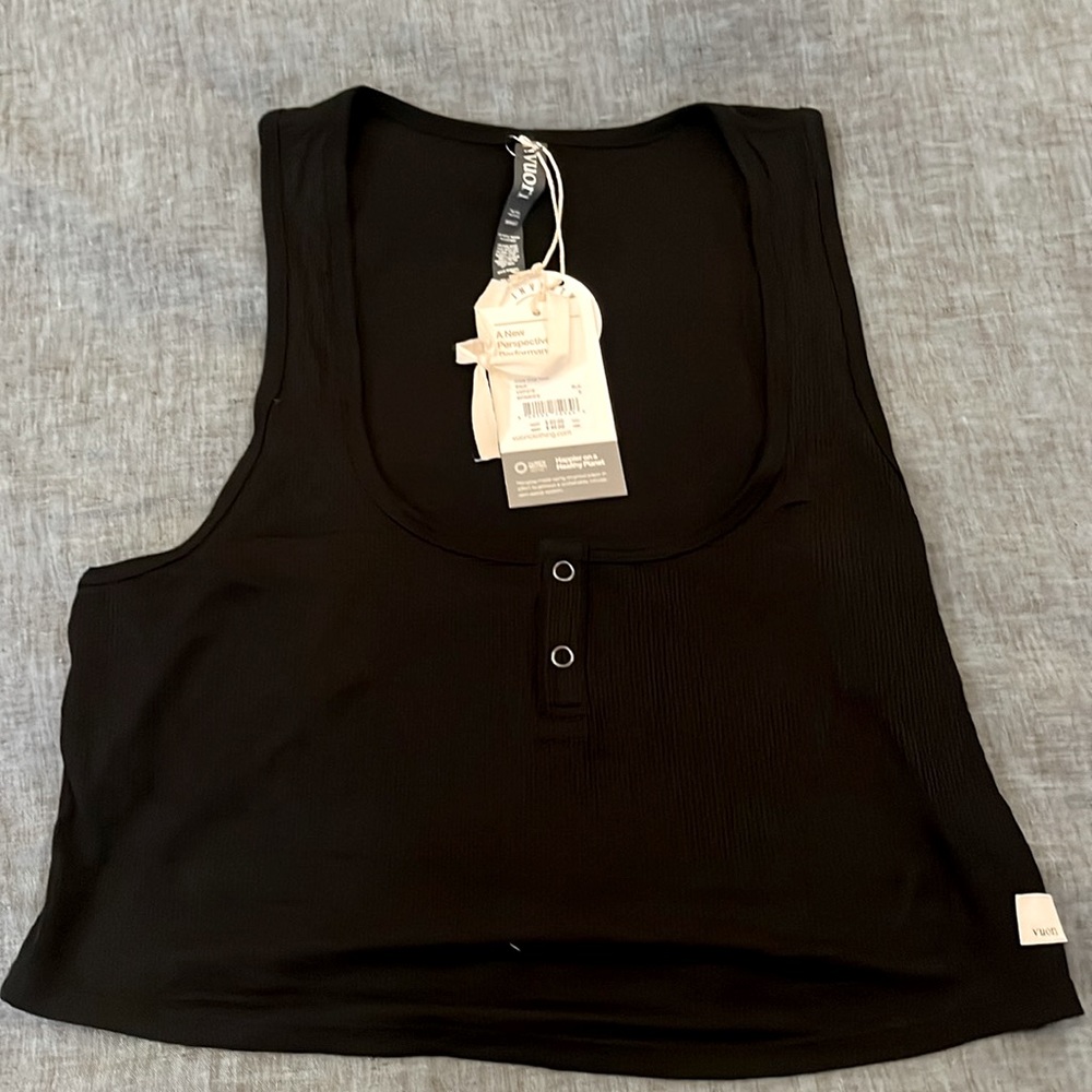 NWT Vuori Cove Crop Tank Top Black Sz. S